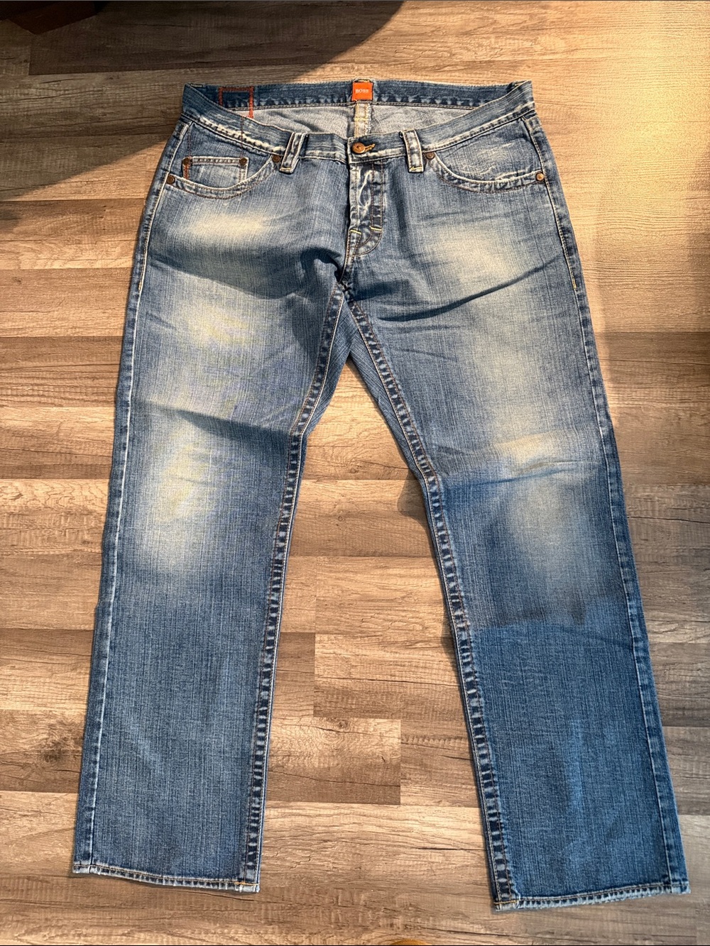 Hugo Boss Men's Light Blue Washed Jeans - Classic Denim